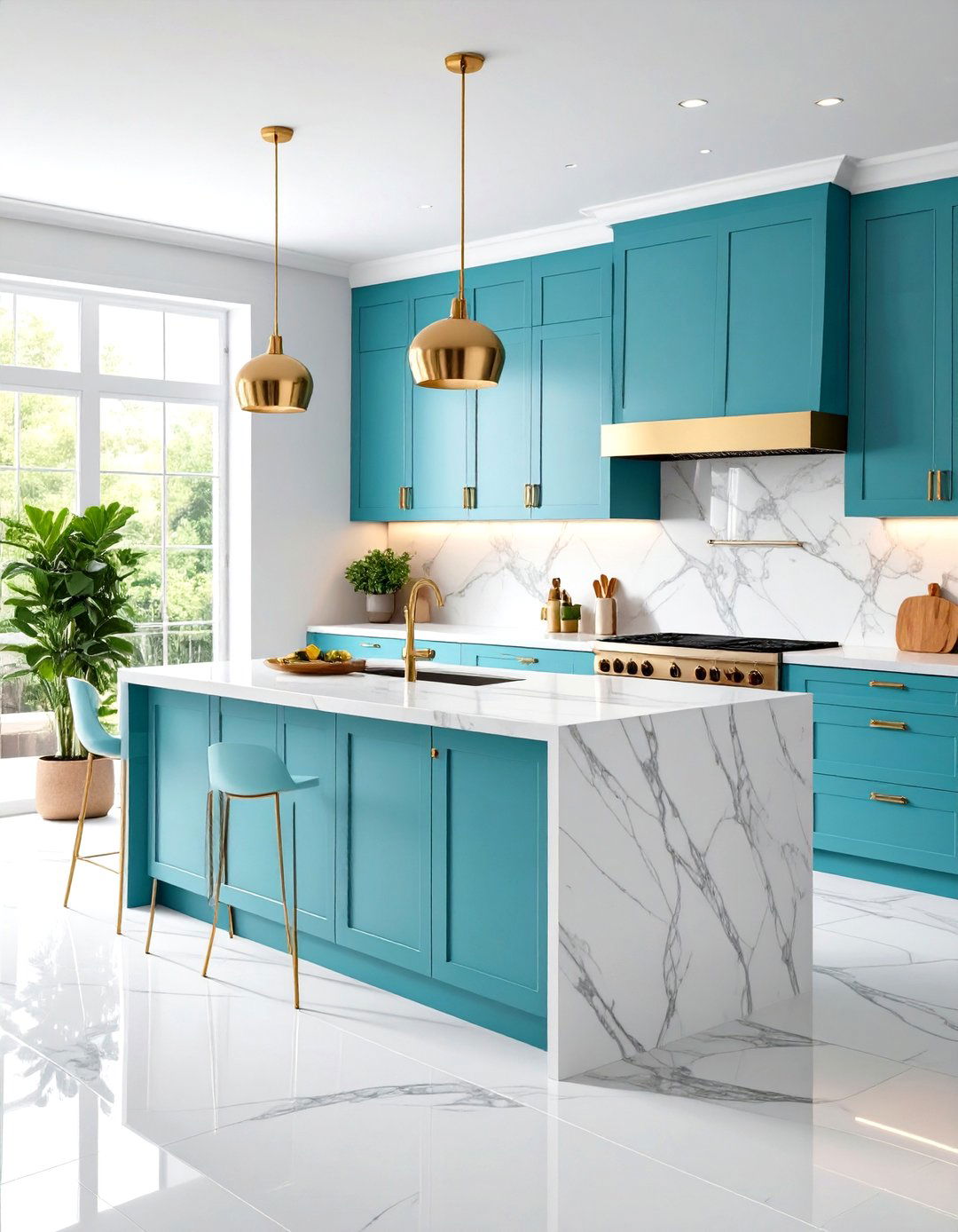 Porcelain Look Marble Kitchen Floor - 20 Marble Kitchen Floor Ideas