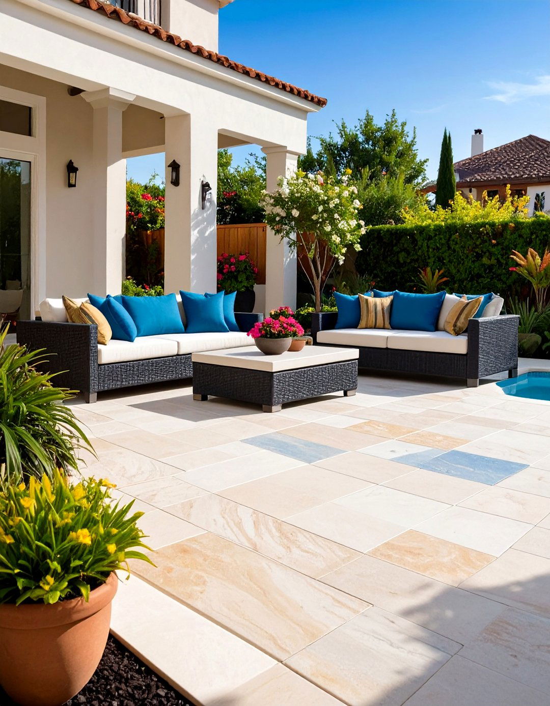 Porcelain Paver Patio with Low Maintenance Luxury - 20 Paver Patio Ideas
