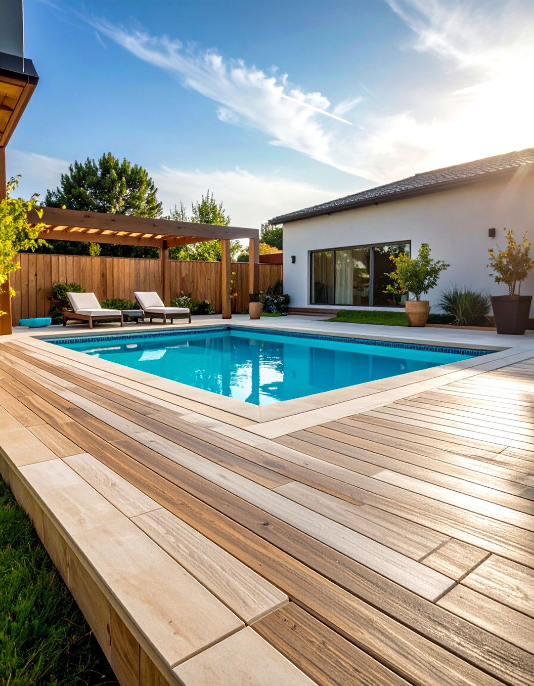Porcelain Paver Pool Deck - 20 Hardscape Ideas