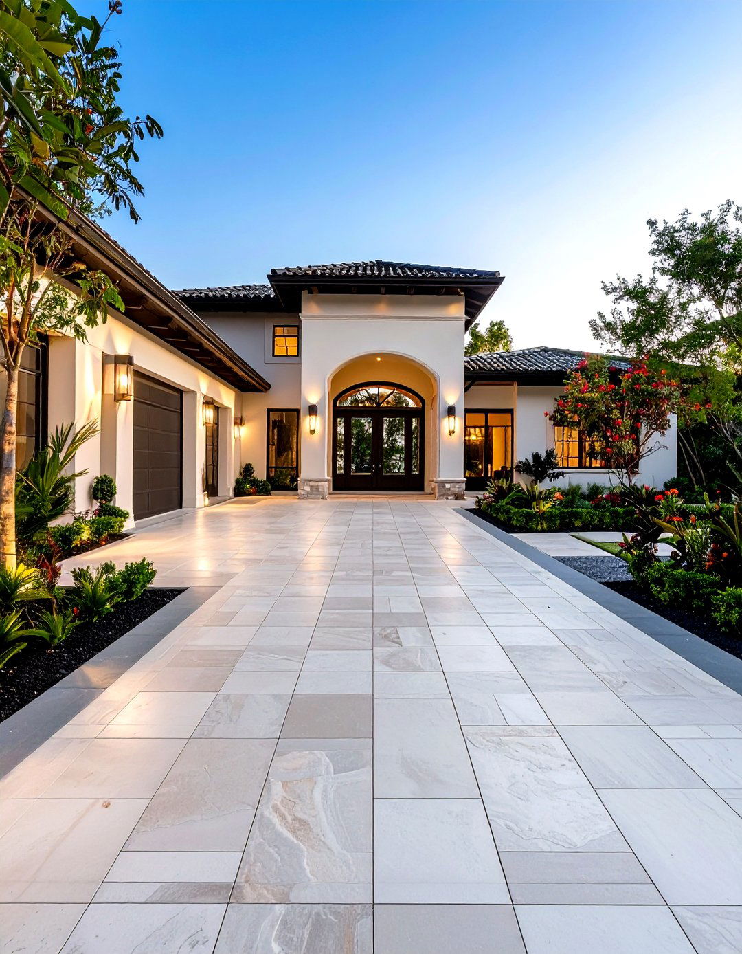 Porcelain Tile Driveway Entrance Surface - 20 driveway entrance ideas