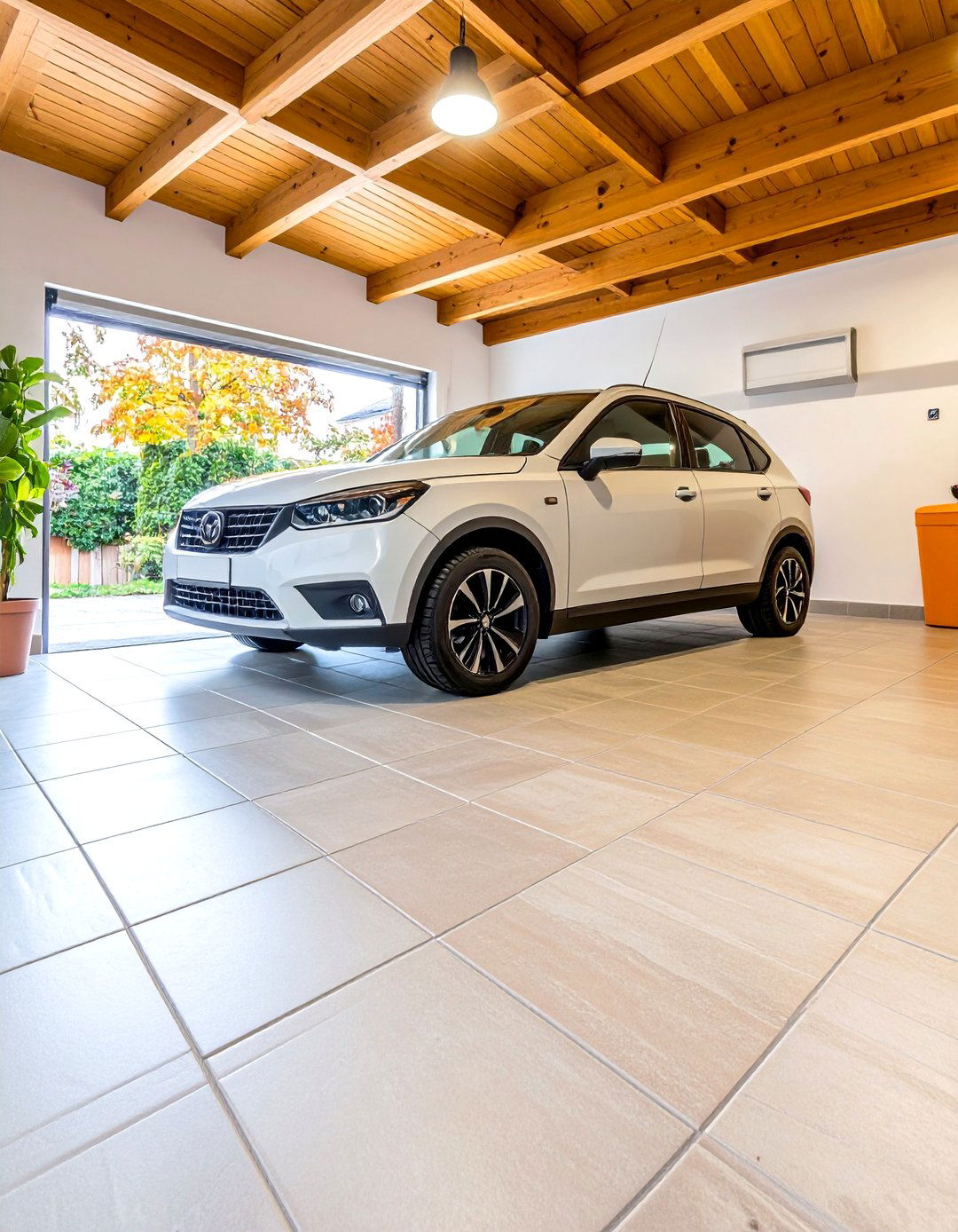 Porcelain Tile Garage Flooring for Premium Durability - 20 Garage Flooring Ideas