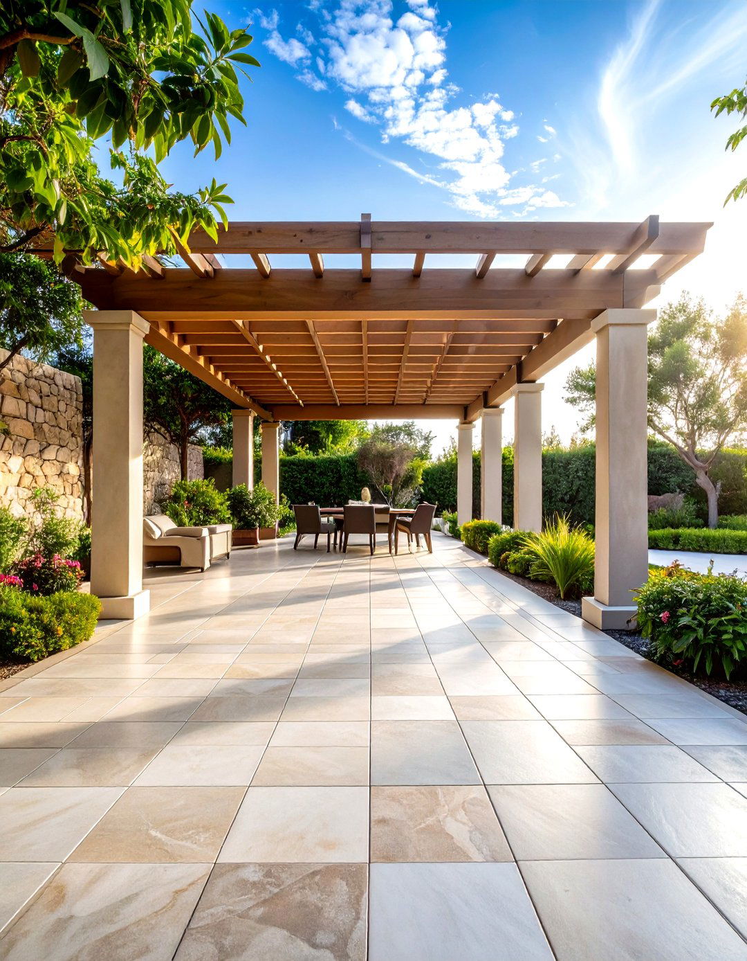 Porcelain Tile Pergola Flooring - 20 Pergola Flooring Ideas