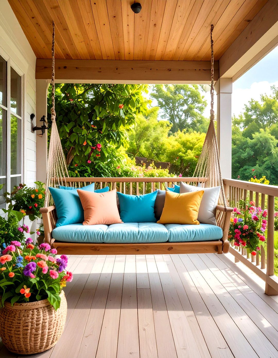 Porch Swing or Hammock Bench - 20 Side Porch Ideas