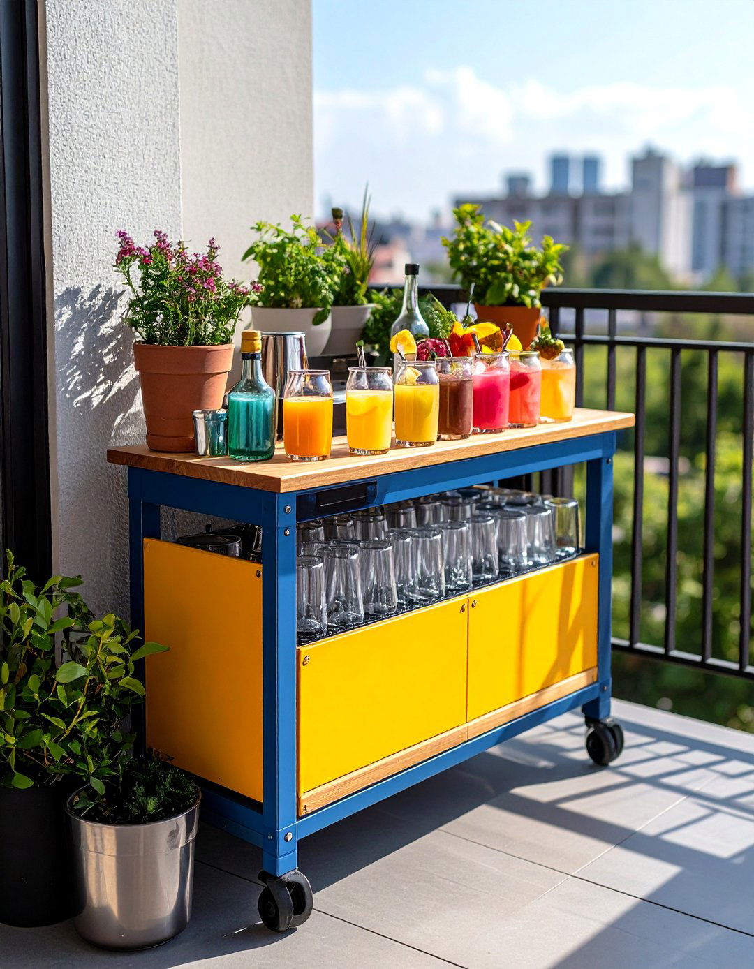 Portable Folding Bars - 20 Small Balcony Ideas
