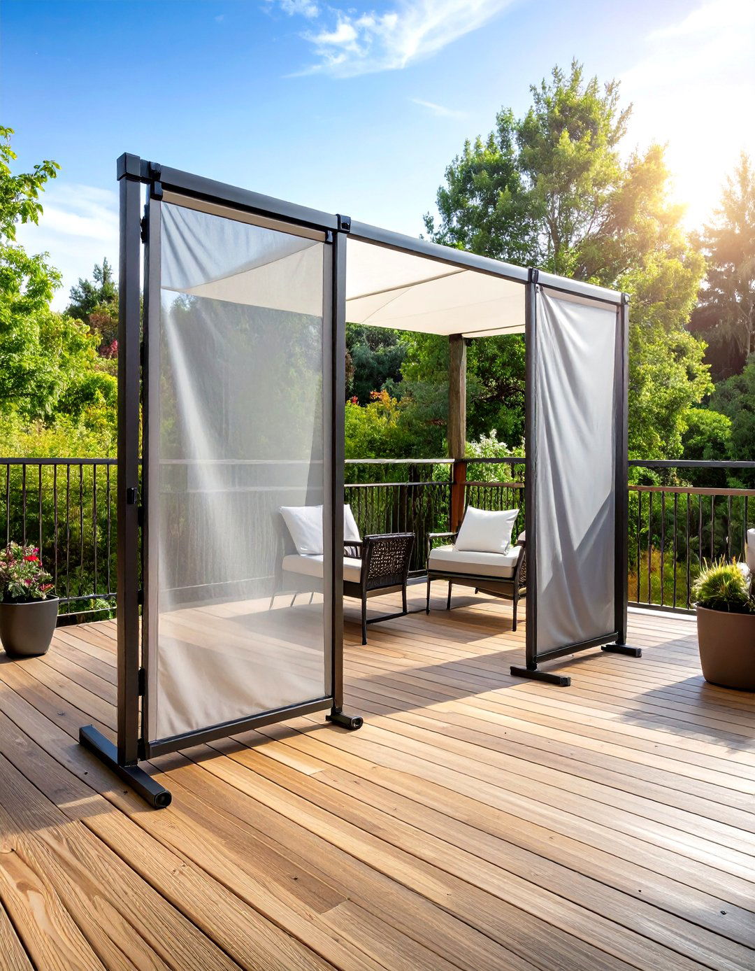 Portable Freestanding Screens for Flexible Deck Privacy - 20 Deck Privacy Ideas