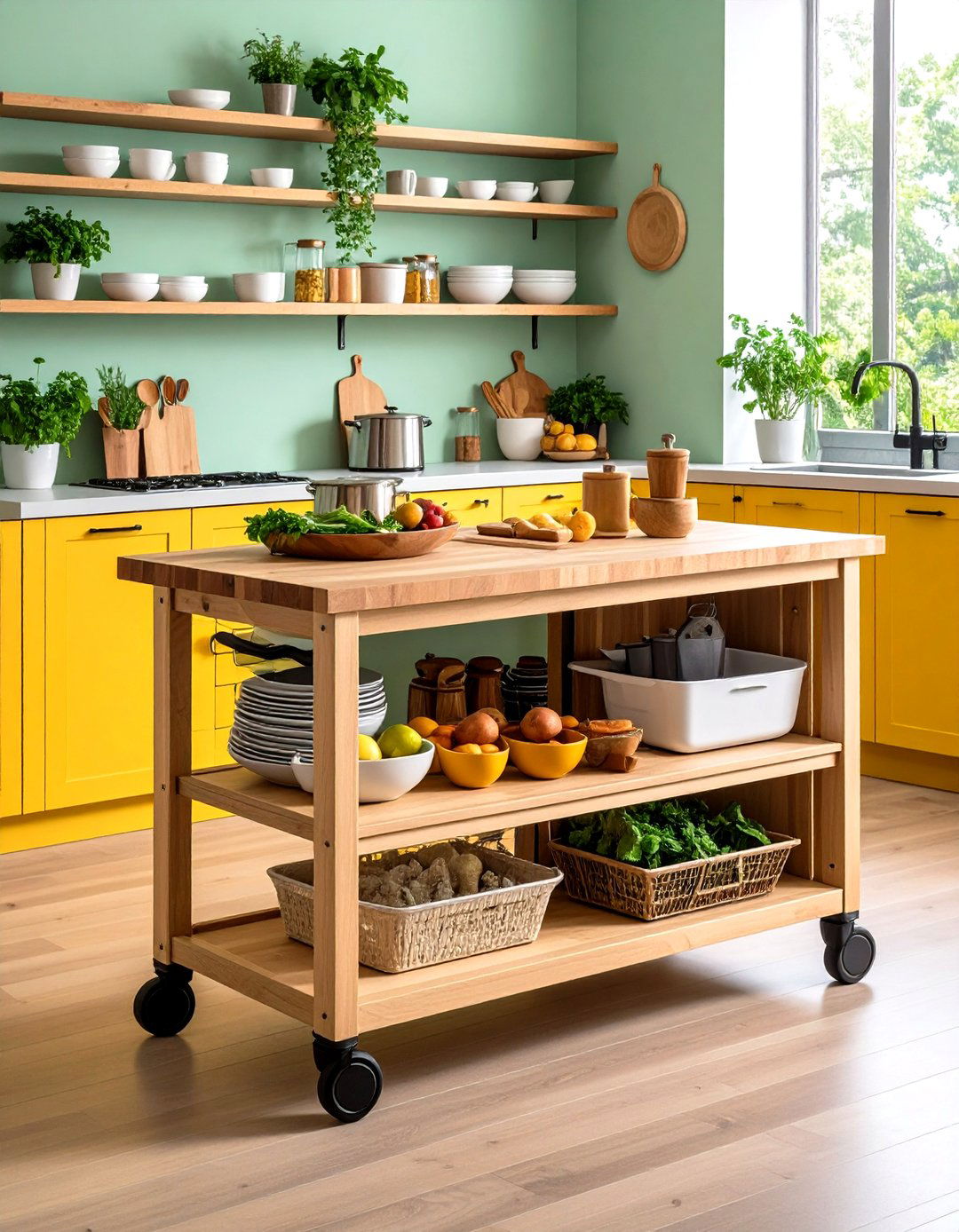Portable Kitchen Islands and Carts - 20 Studio Apartment Ideas