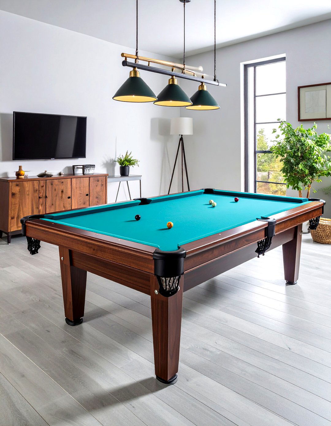 Portable Pool Table Adds Classic Flair to Any Garage Game Room - 20 Garage Game Room Ideas