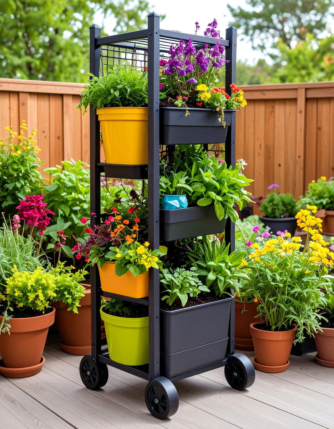 Portable Pot Trellis for Balcony Gardens - 20 Garden Trellis Ideas