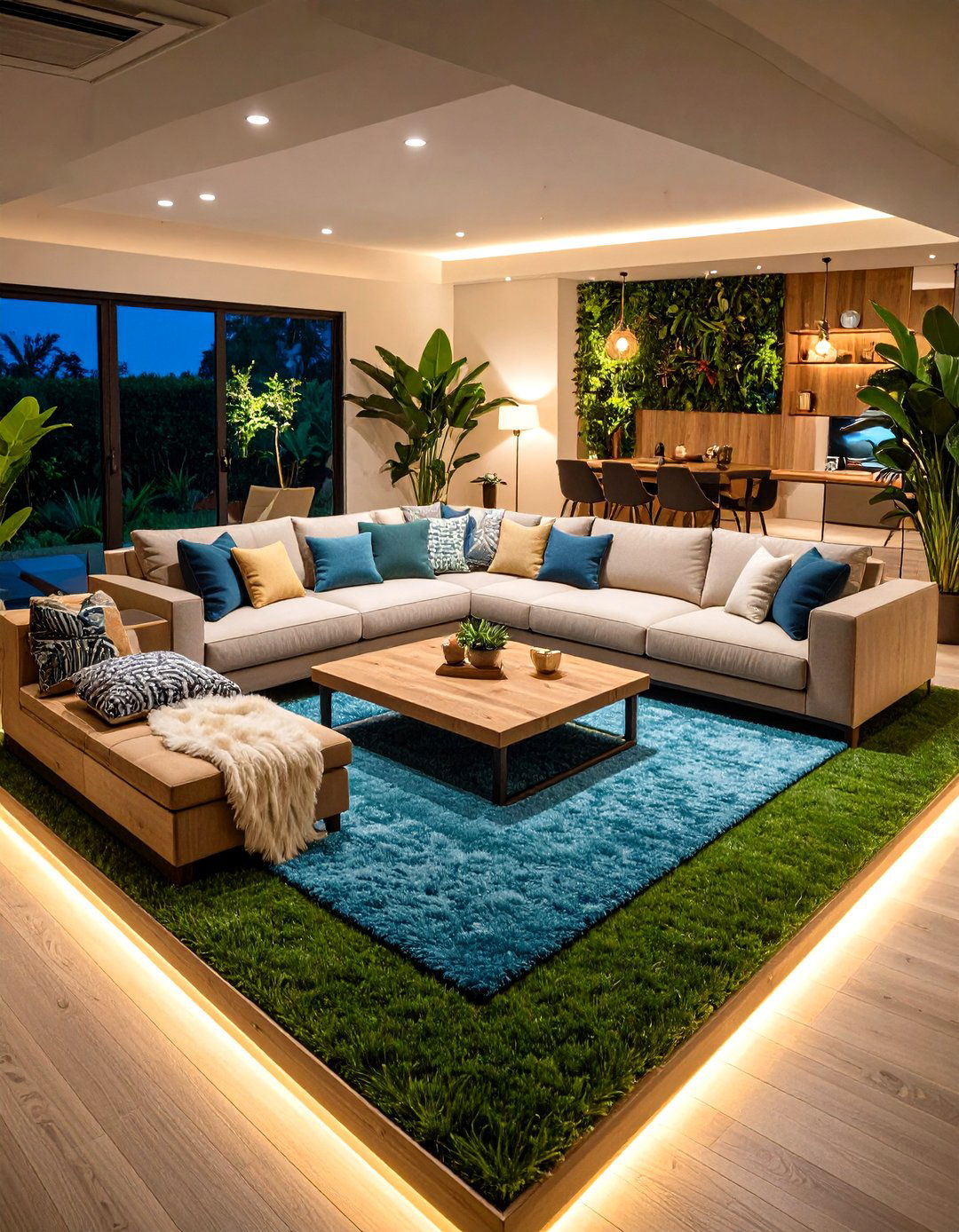 Portable Sunken Look with Riser Furniture - 20 Sunken Living Room Ideas
