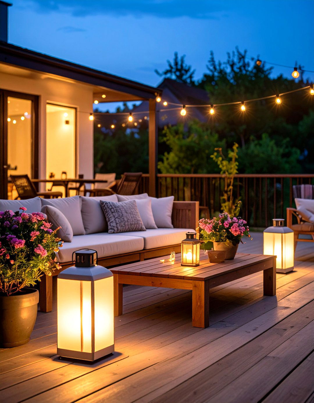 Portable Table Lamp Deck Lighting for Flexible Layouts - 20 Deck Lighting Ideas