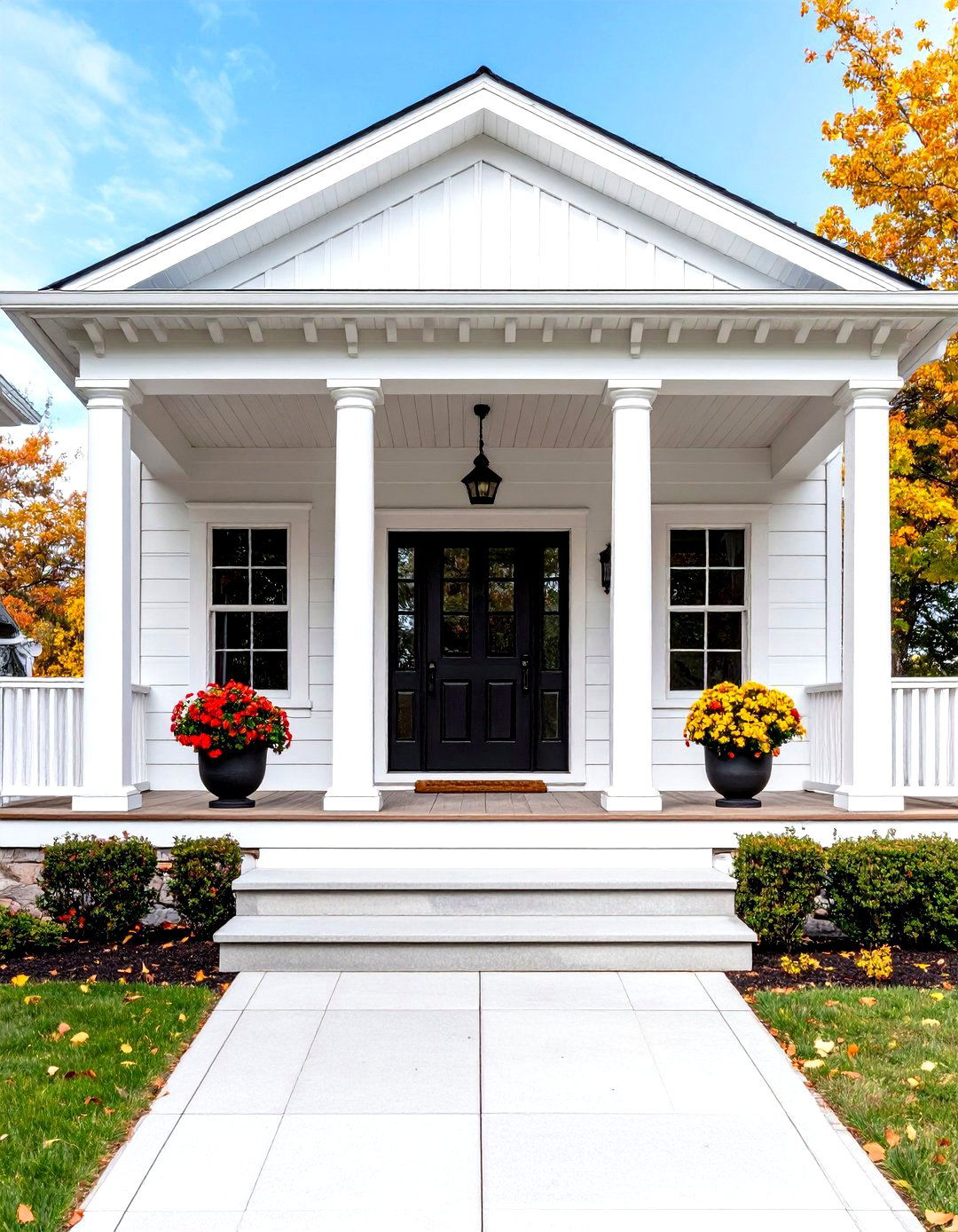 Portico Entry Cape Cod Front Porch - 20 Small Cape Cod Front Porch Ideas