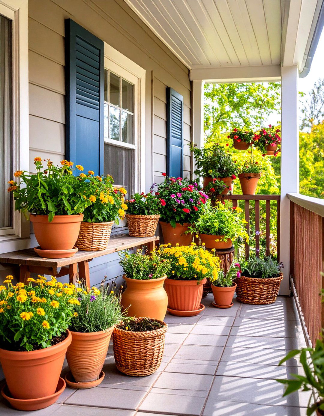 Potted Plant Collections - 20 Small Porch Ideas