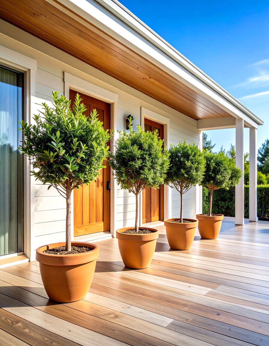 Potted Tree Accents - 20 Side Porch Ideas