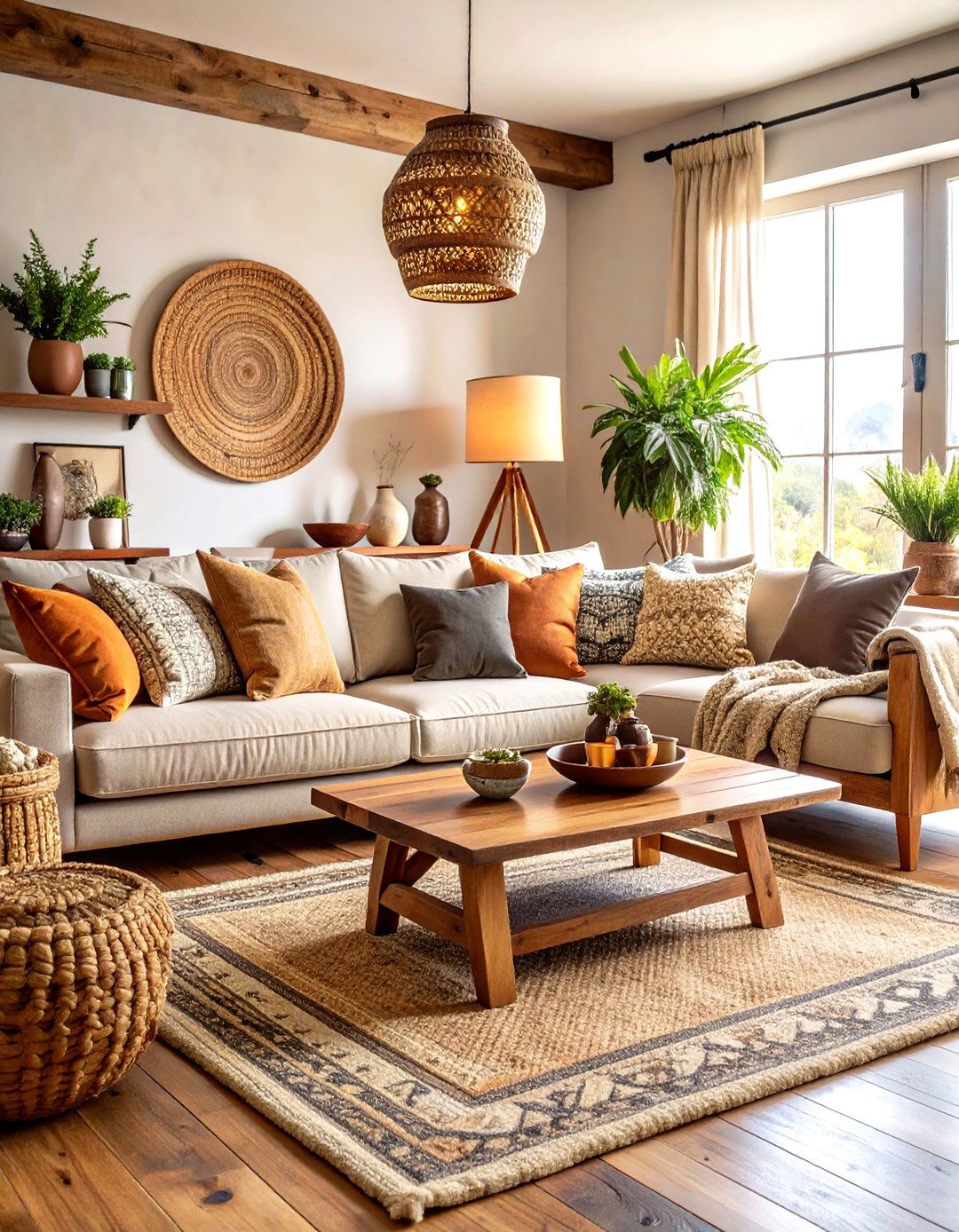 Pottery Barn Artisanal Living Room with Handcrafted Elements - 20 Pottery Barn Living Room Ideas