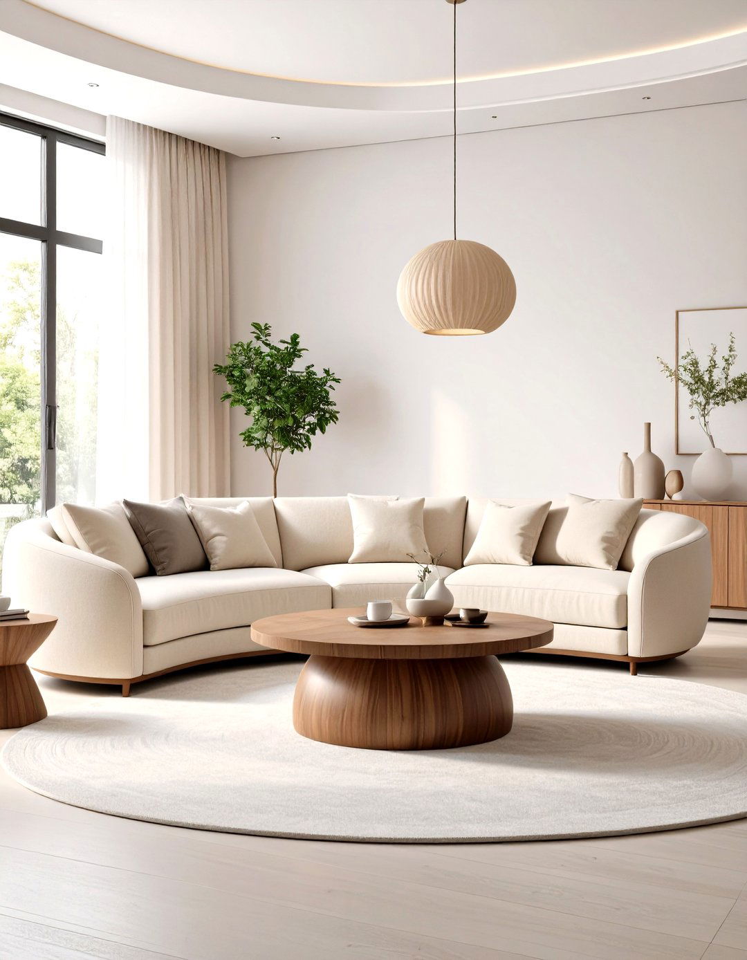 Pottery Barn Curved Seating Living Room with Organic Flow - 20 Pottery Barn Living Room Ideas