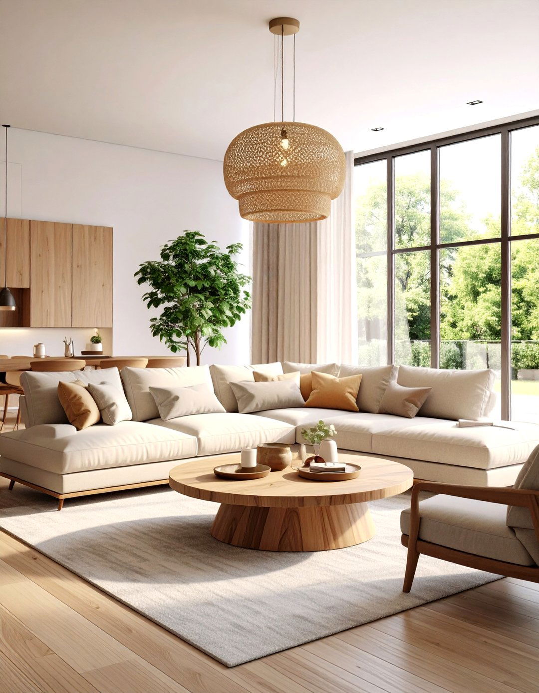 Pottery Barn Organic Modern Living Room with Natural Elements - 20 Pottery Barn Living Room Ideas