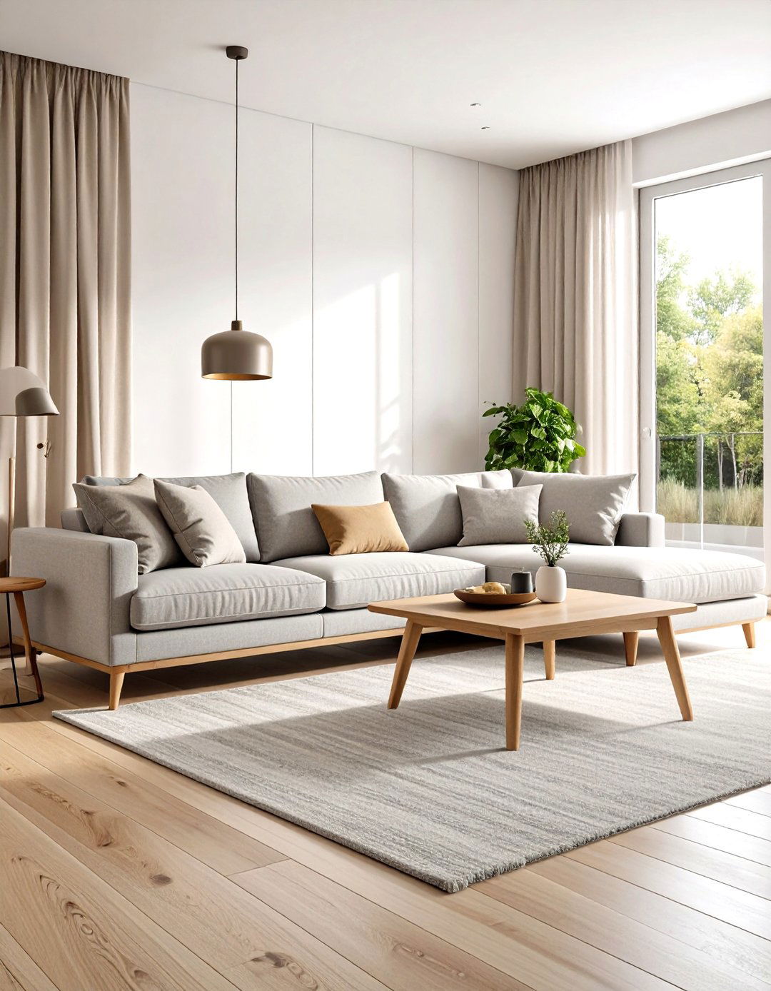 Pottery Barn Scandinavian Inspired Living Room with Light Woods - 20 Pottery Barn Living Room Ideas