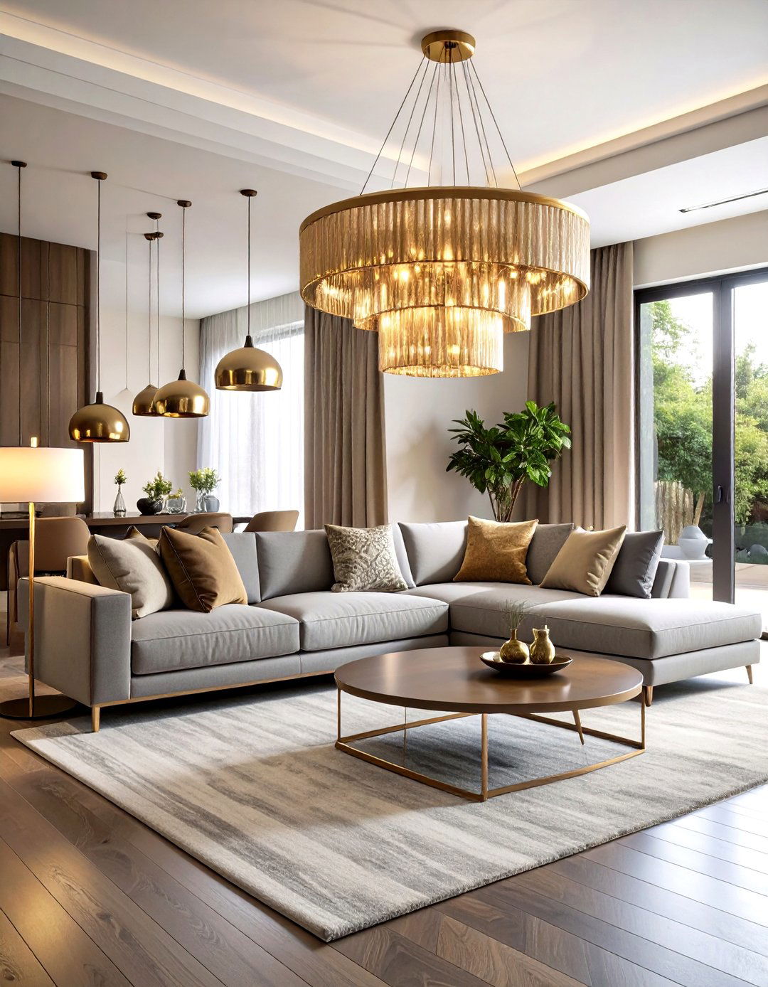 Pottery Barn Statement Lighting Living Room with Dramatic Fixtures - 20 Pottery Barn Living Room Ideas