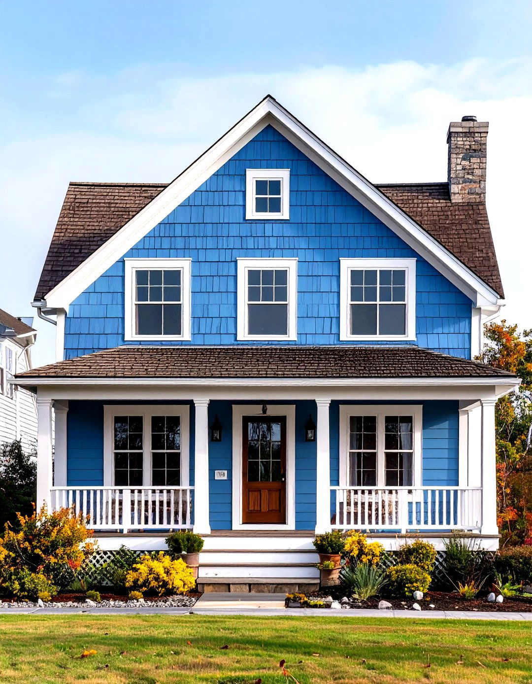 Powder Blue Exterior Home with Brown Roof Shingle Style - 20 blue exterior home with a brown roof ideas