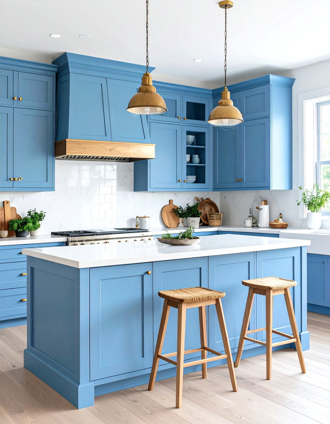 Powder Blue Kitchen Cabinet Serenity - 20 Kitchen Cabinet Color Ideas