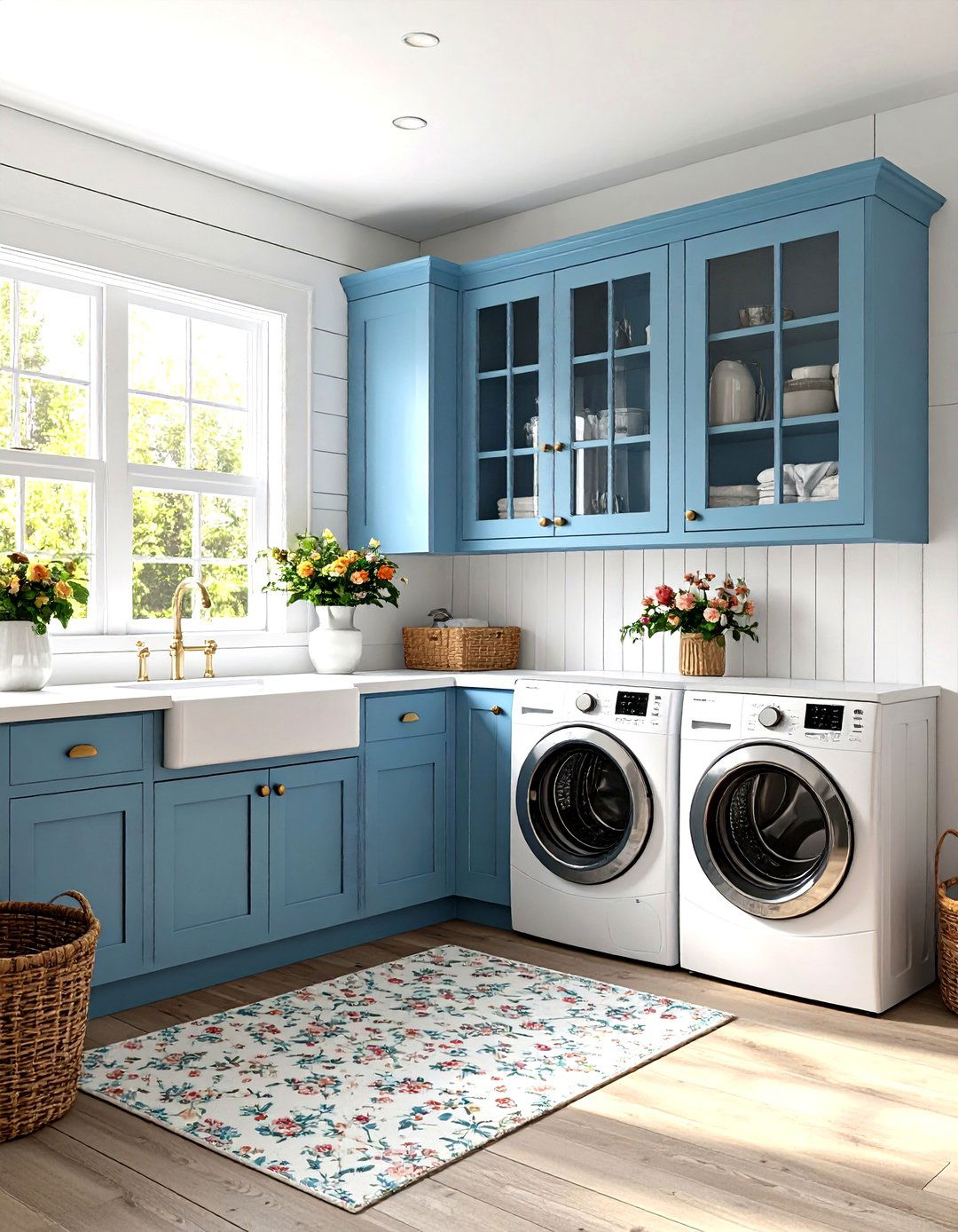 Powder Blue Laundry Room Cottage Style Charm - 20 Blue Laundry Room Ideas