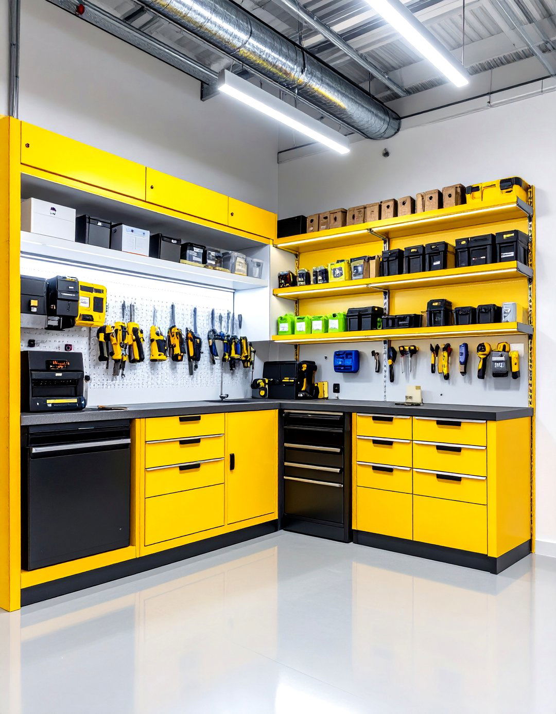 Power Tool Storage with Battery Management - 20 Power Tool Storage Ideas
