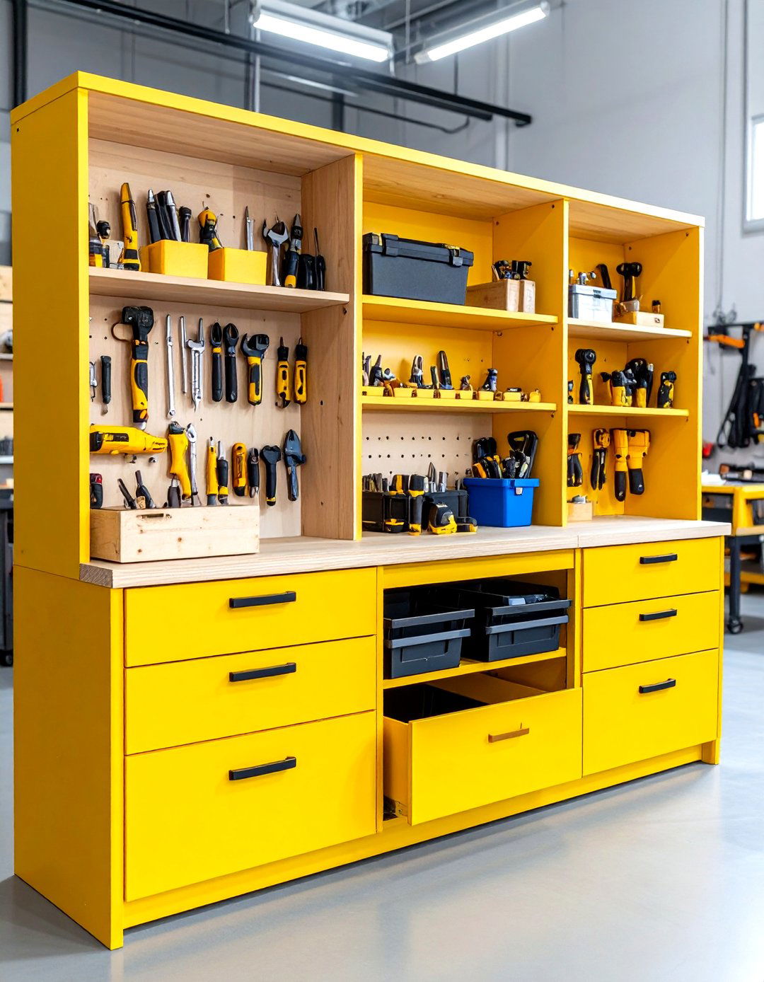 Power Tool Storage with Pull Out Drawers - 20 Power Tool Storage Ideas