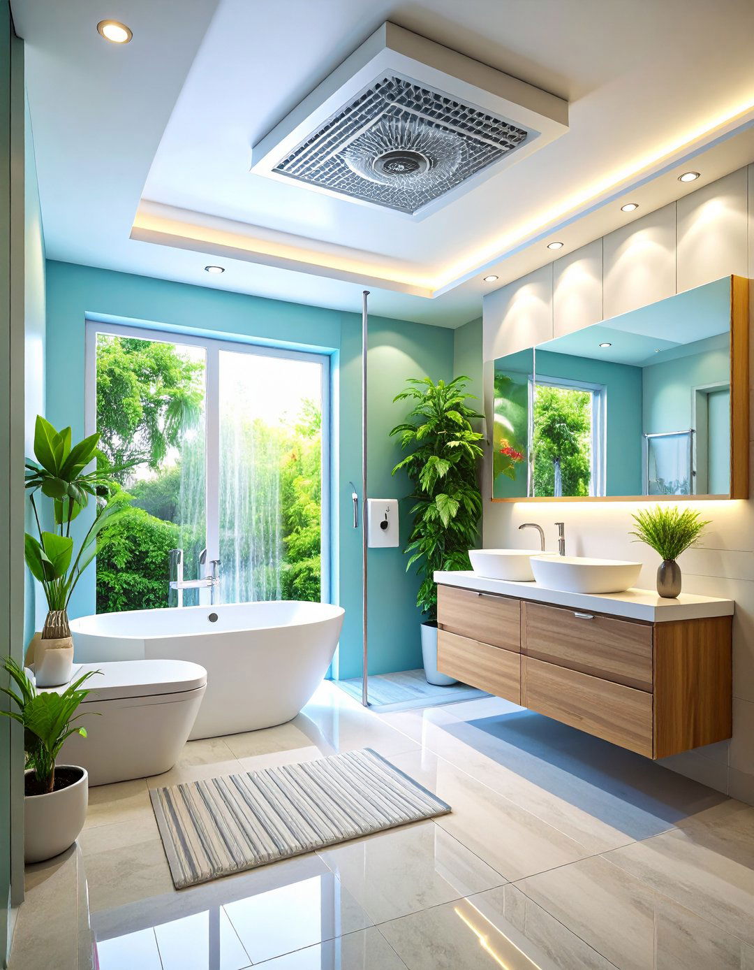 Powerful Ventilation Protects Family Bathroom Air Quality - 20 Family Bathroom Ideas