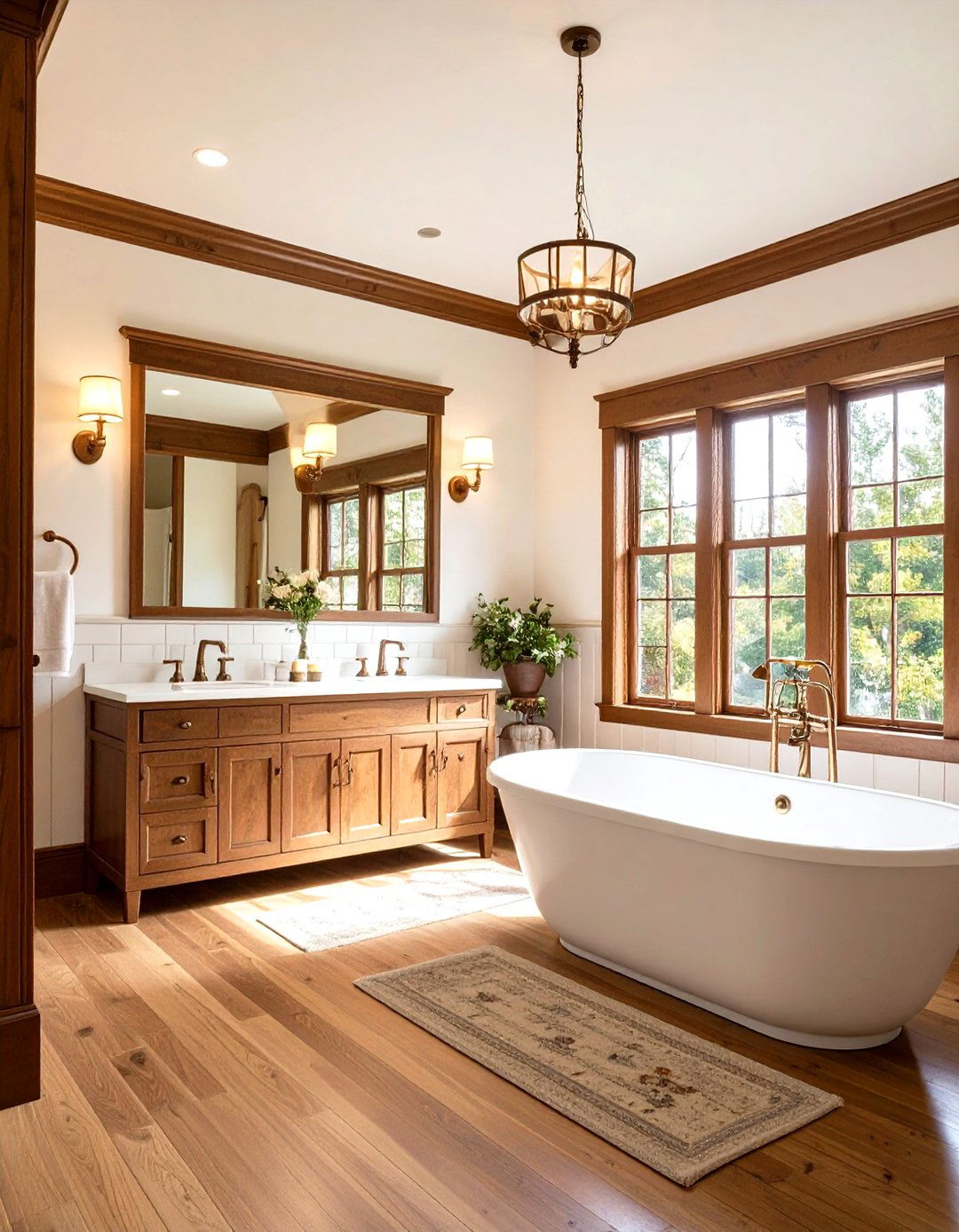 Prairie School Vintage Bathroom with Geometric Arts and Crafts Details - 20 Vintage Bathroom Ideas