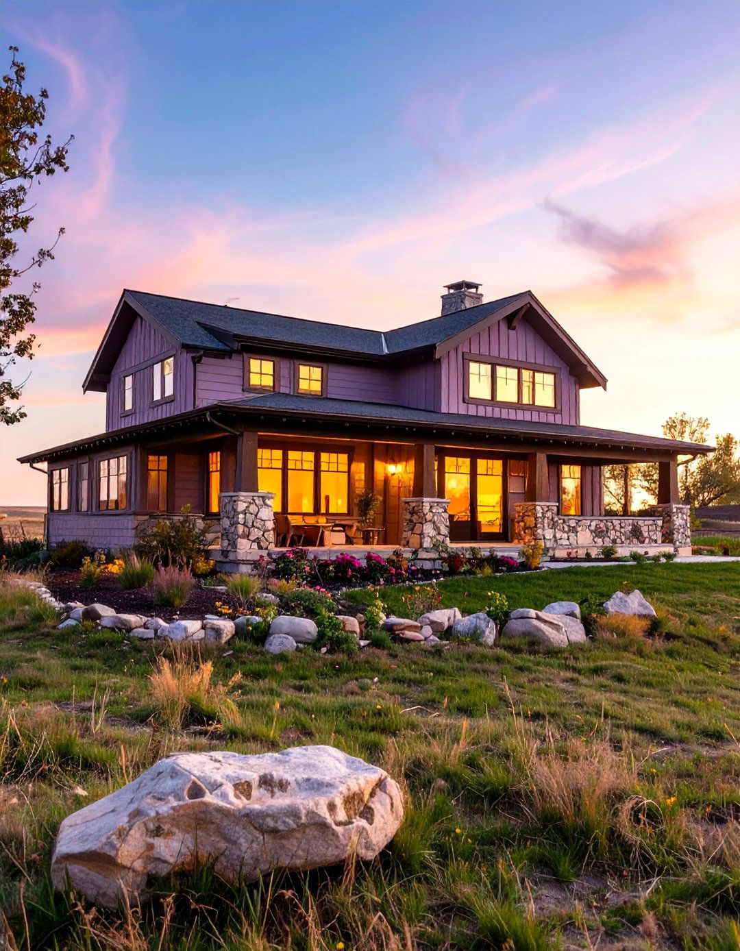 Prairie Style Heather Purple House Exterior - 20 Purple House Exterior Ideas
