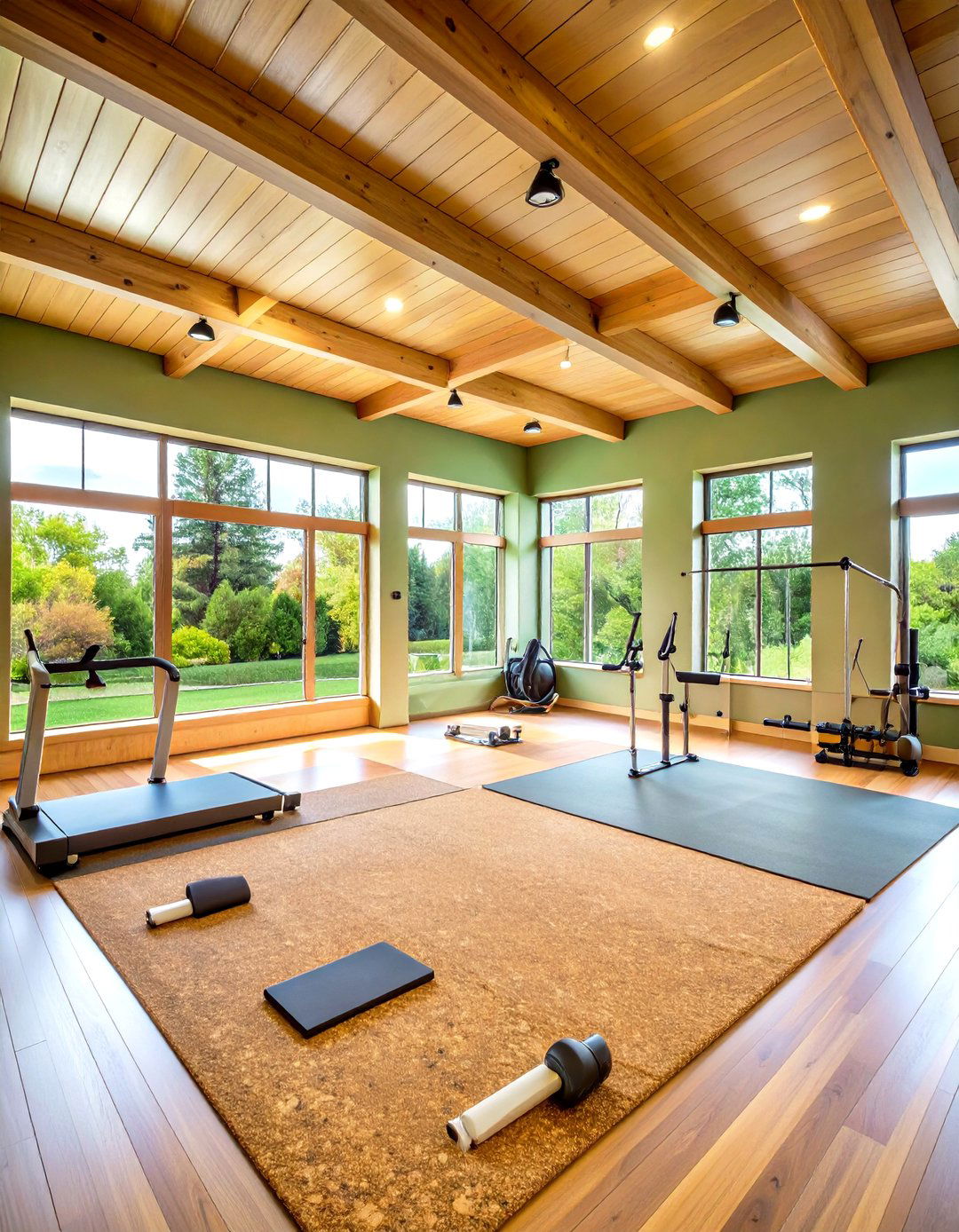 Prairie Style Home Gym with Natural Light and Ventilation - 20 Prairie-style Interior Design Ideas