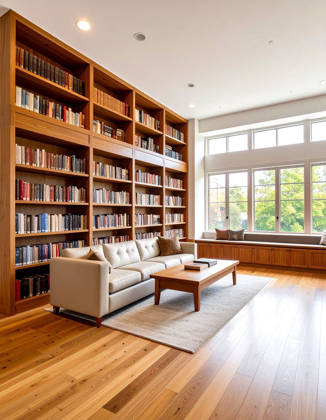 Prairie Style Library with Floor to Ceiling Bookshelves - 20 Prairie-style Interior Design Ideas