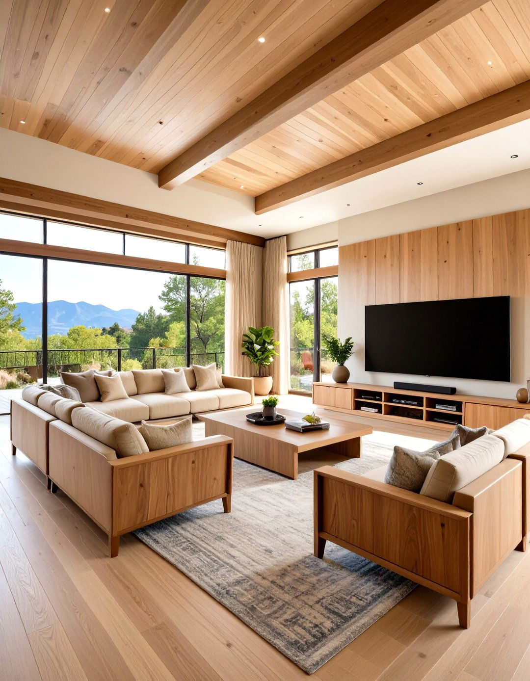 Prairie Style Media Room with Integrated Entertainment Center - 20 Prairie-style Interior Design Ideas