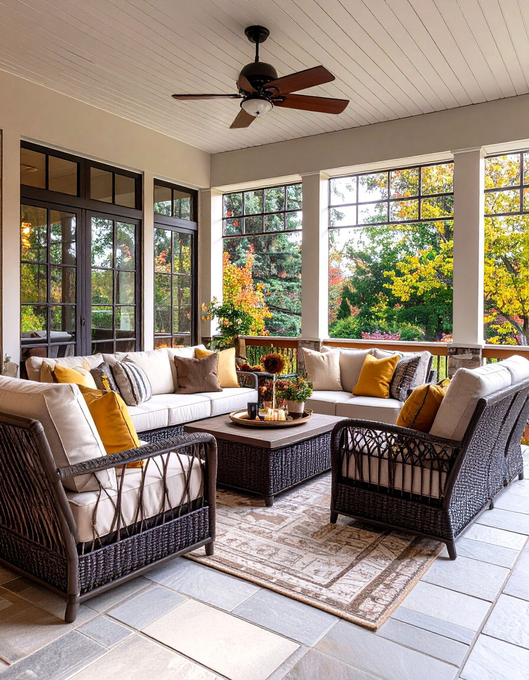 Prairie Style Screened Porch with Comfortable Outdoor Living - 20 Prairie-style Interior Design Ideas