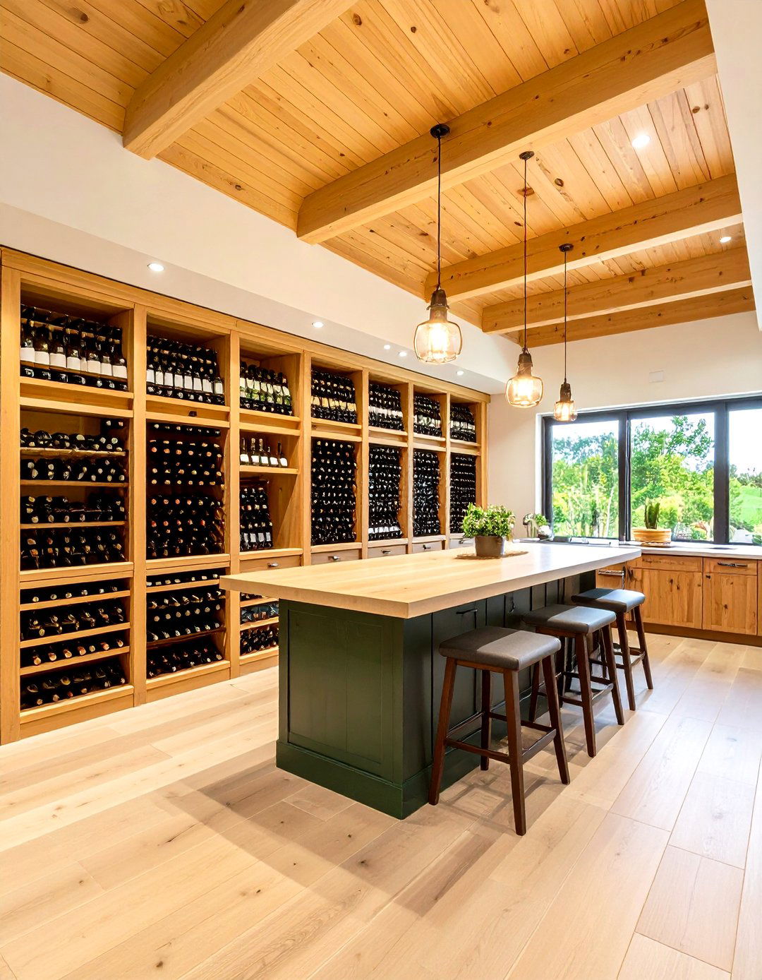 Prairie Style Wine Cellar with Climate Controlled Storage - 20 Prairie-style Interior Design Ideas