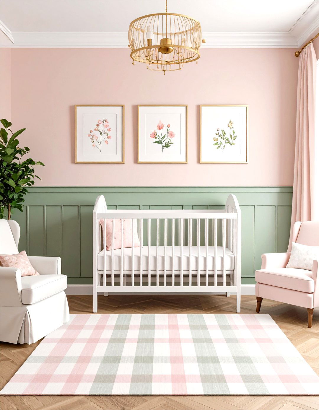 Preppy Grandmillennial Pink and Green Nursery - 20 Pink and Green Nursery Ideas