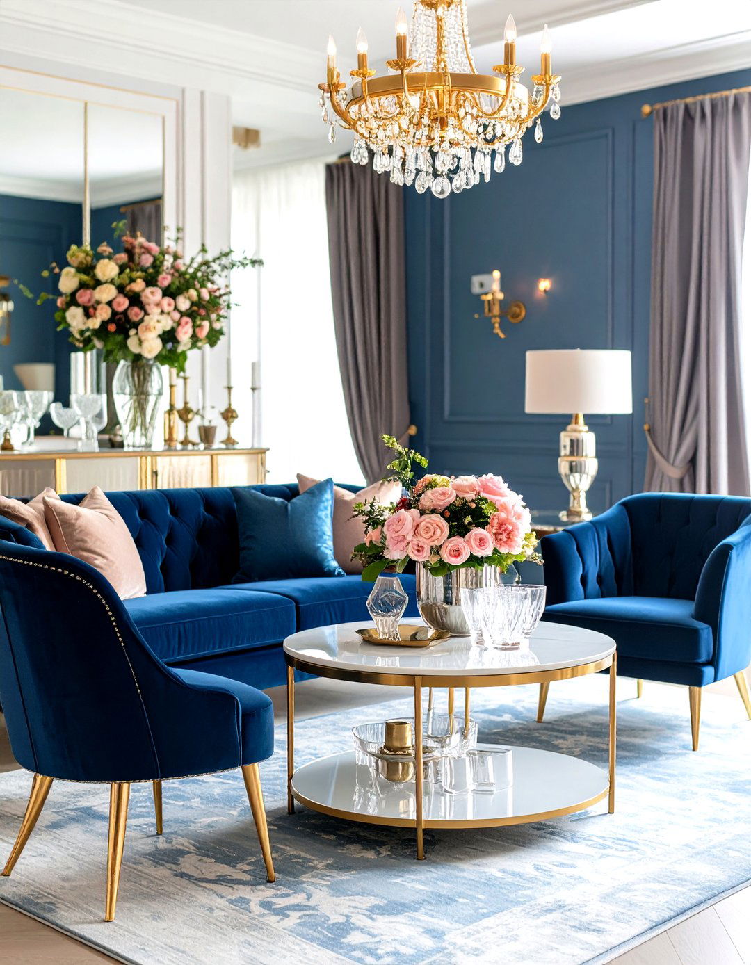 Preppy Living Room with Formal Entertaining Focus - 20 Preppy Living Room Ideas