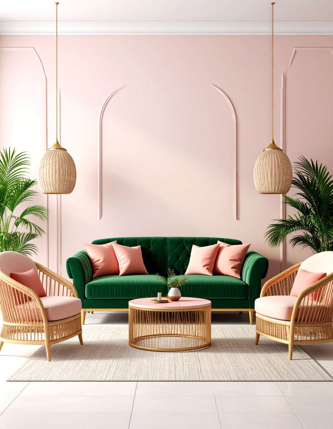 Preppy Living Room with Pink and Green Palm Beach Elegance - 20 Preppy Living Room Ideas