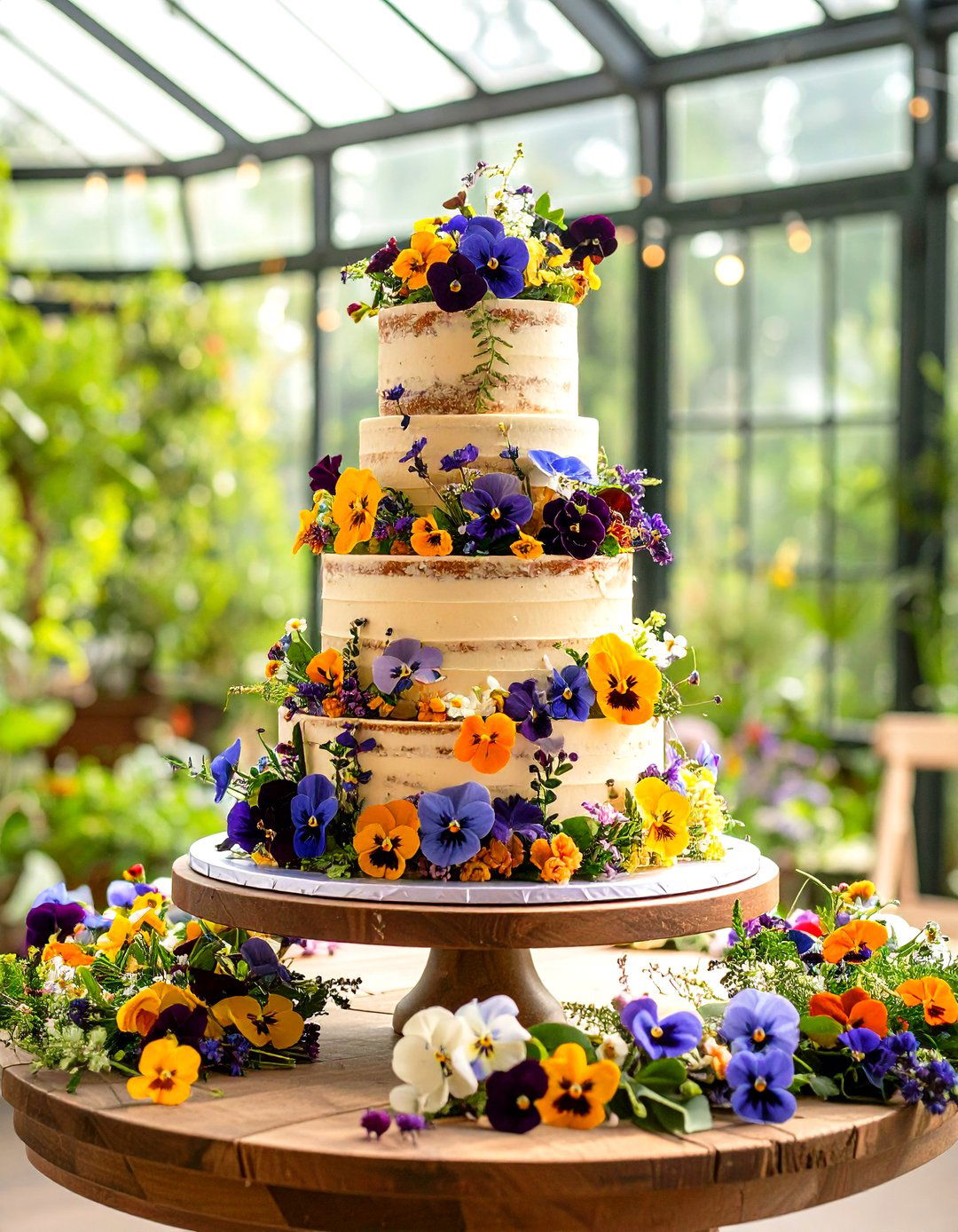 Pressed Flower Wedding Cake with Botanical Artistry - 20 Wedding Cake Ideas
