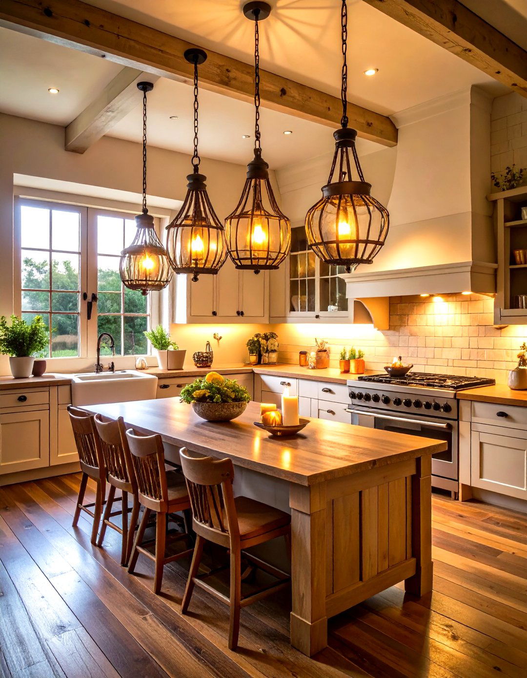 Primitive Kitchen with Candlelight and Lantern Illumination - 20 Primitive Kitchen Ideas