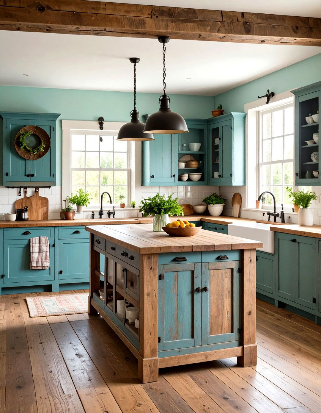 Primitive Kitchen with Reclaimed Barn Wood Cabinetry - 20 Primitive Kitchen Ideas