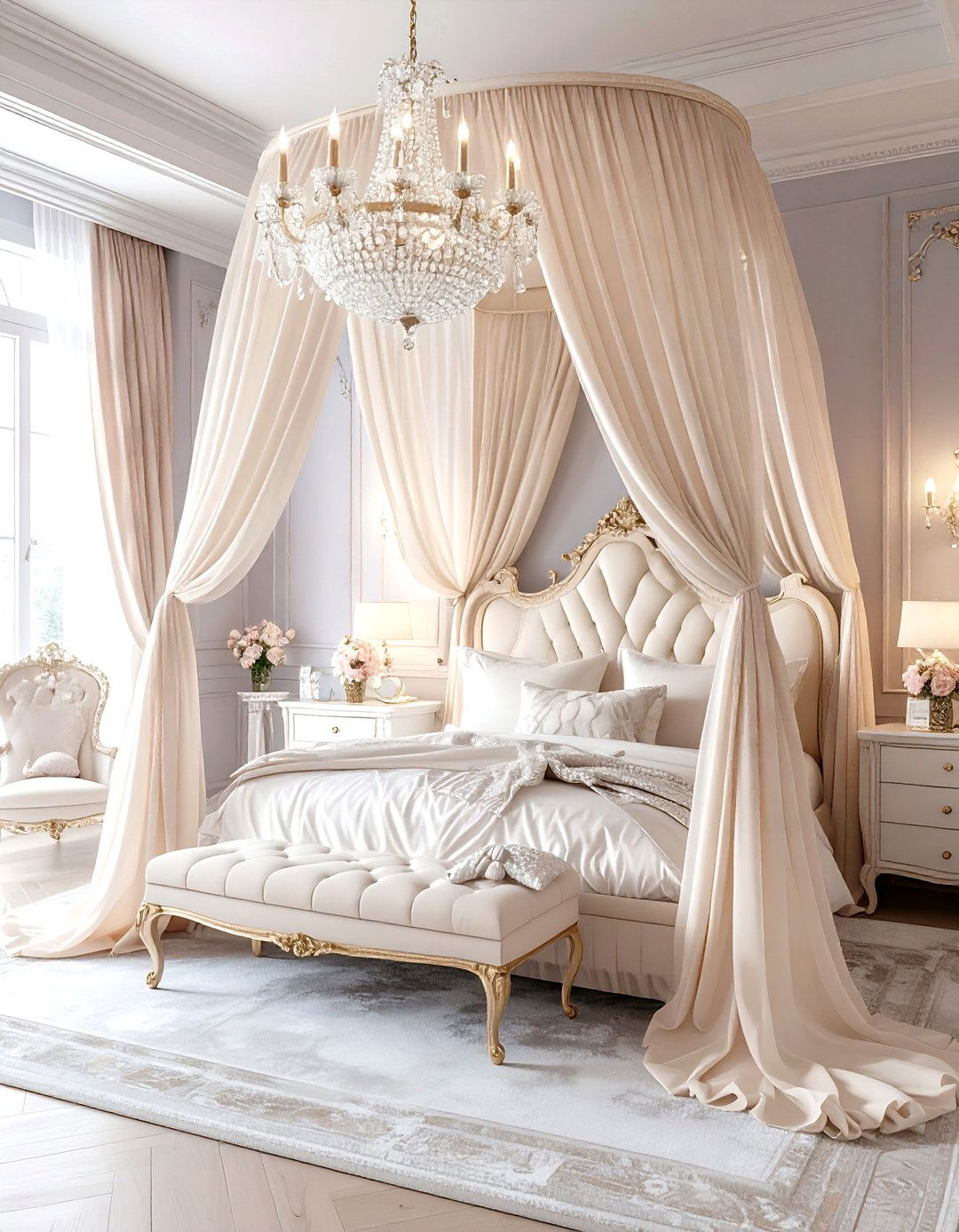 Princess Mermaid Bedroom with Canopy and Flowing Fabrics - 20 Mermaid Bedroom Ideas
