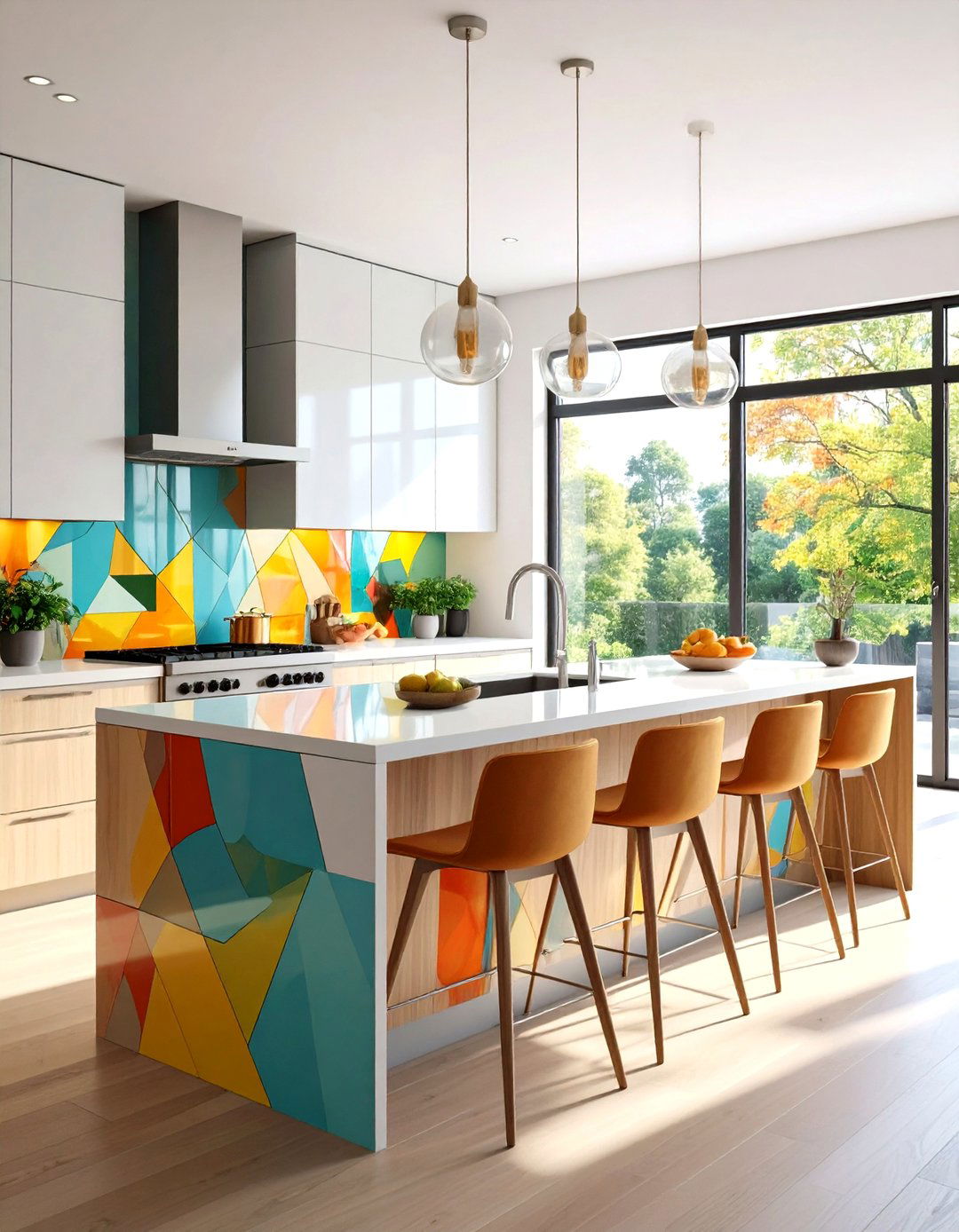 Printed Glass Kitchen Splashback Artistic Expression - 20 Kitchen Splashback Ideas