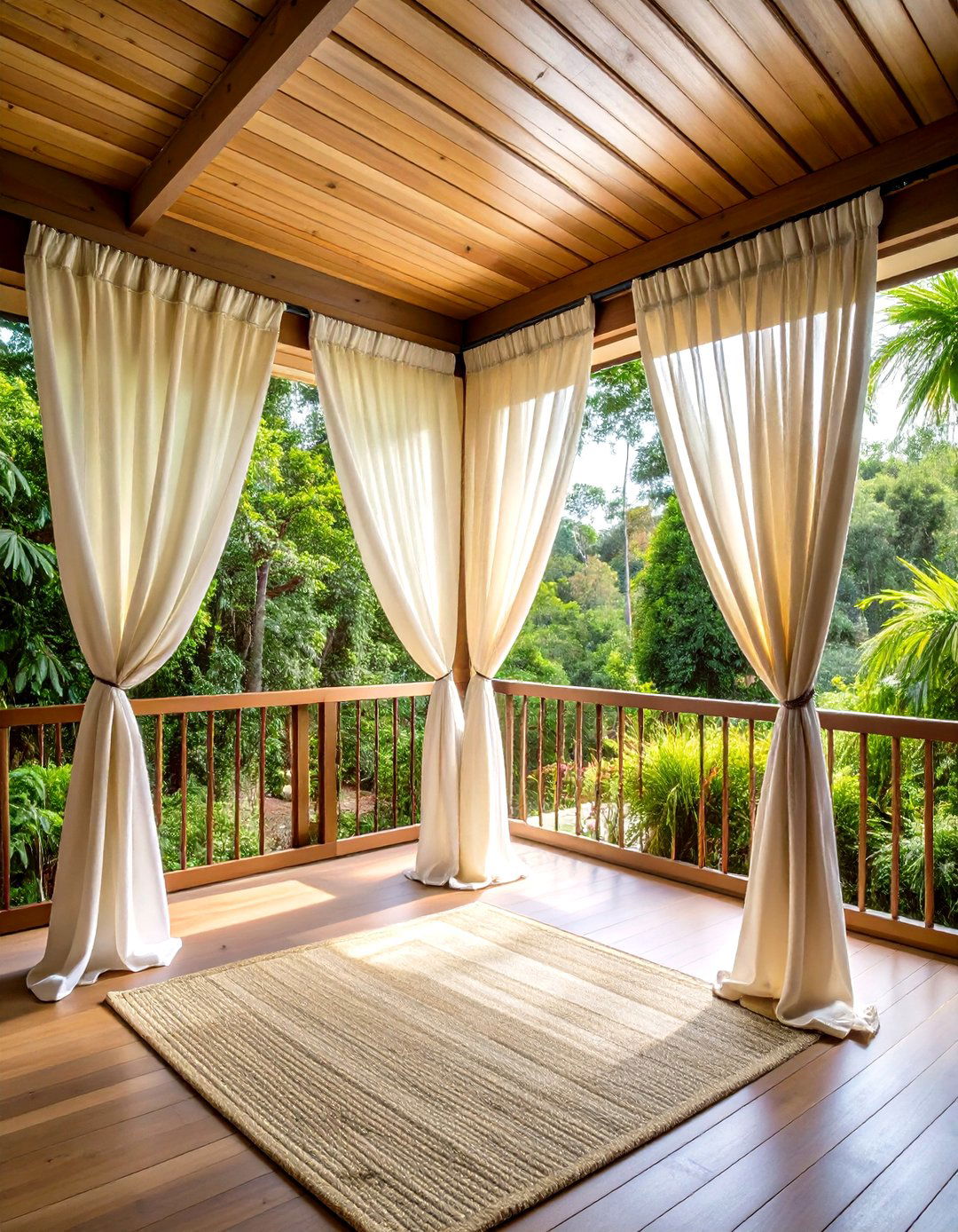 Privacy Curtains or Shades - 20 Small Screened-in Porch Ideas