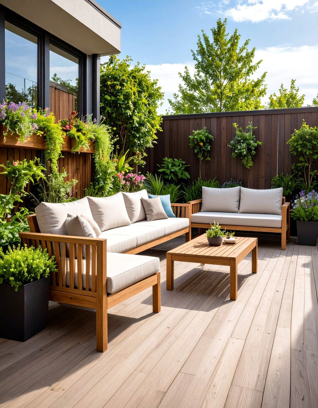 Privacy Screen Bench Deck Seating - 20 Deck Seating Ideas