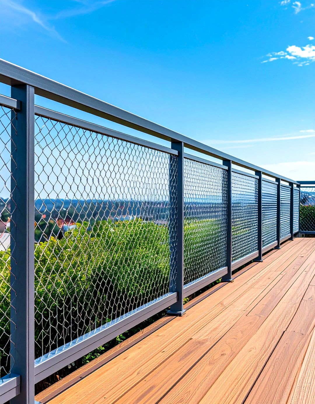 Privacy Screen Hog Wire Deck Railing - 20 Hog Wire Deck Railing Ideas
