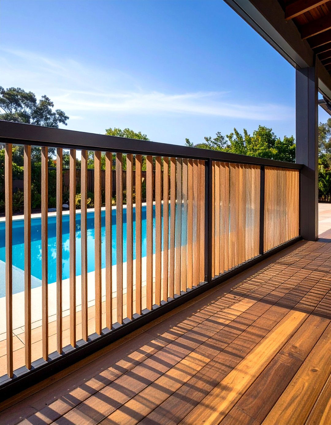 Privacy Screen Panel Railings to Block Neighbors - 20 Pool Deck Railing Ideas