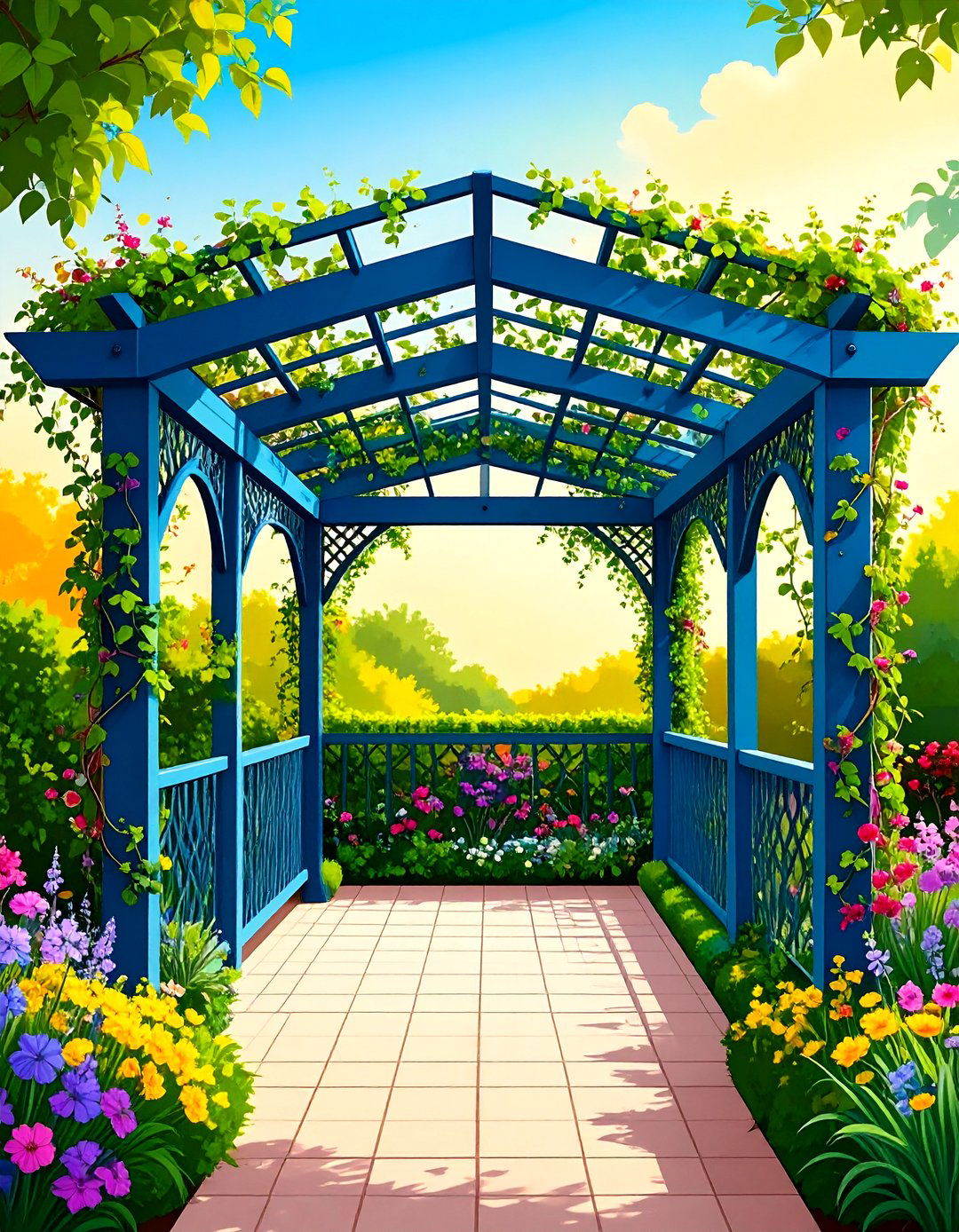 Privacy Screened Pergola - 20 Small Patio Pergola Ideas