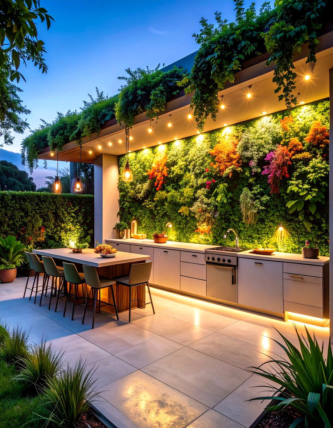 Privacy Wall Integration - 20 Stucco Outdoor Kitchen Ideas