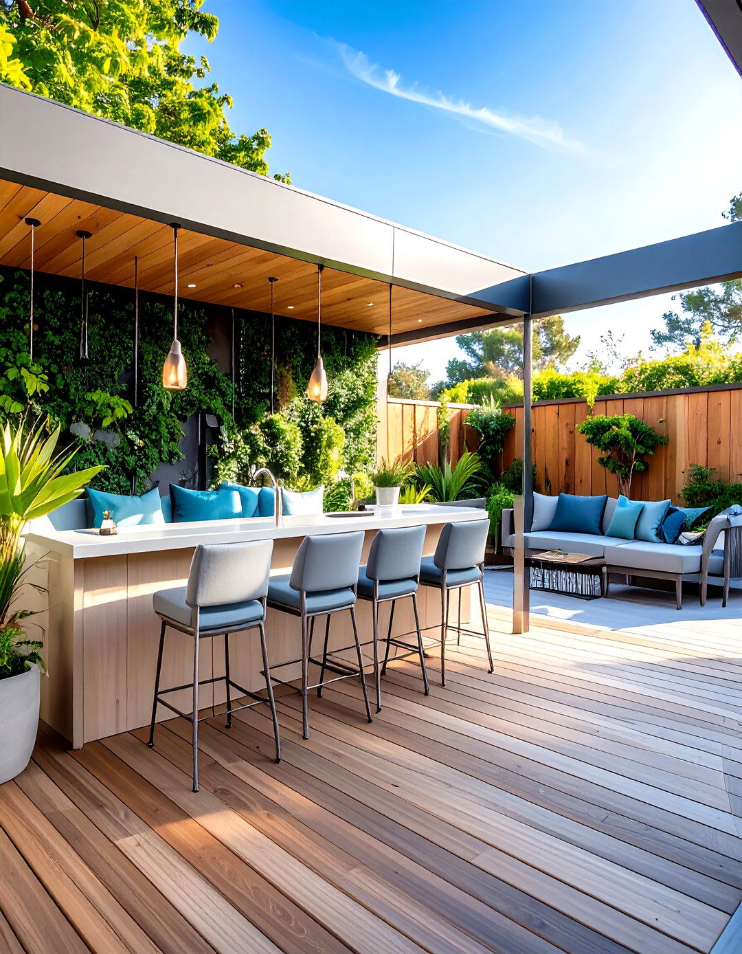 Privacy Wall That Doubles as Outdoor Bar - 20 Deck With Privacy Wall